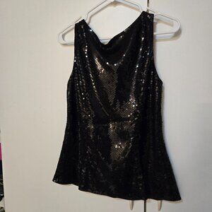 Ann Taylor Black Sequin Sleeveless Top NWT